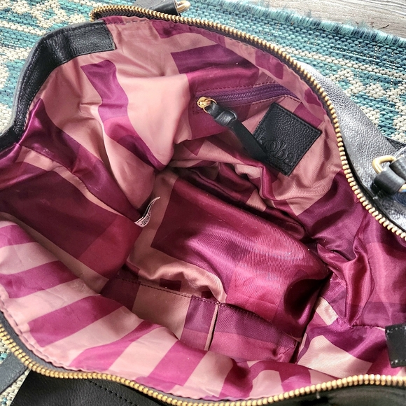 Kooba Everette Shoulder Tote Bag Black Slouchy Soft Pebbled Leather Expandable - Picture 5 of 15